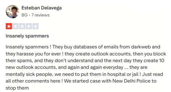 Trust Pilot Spam Complaint 